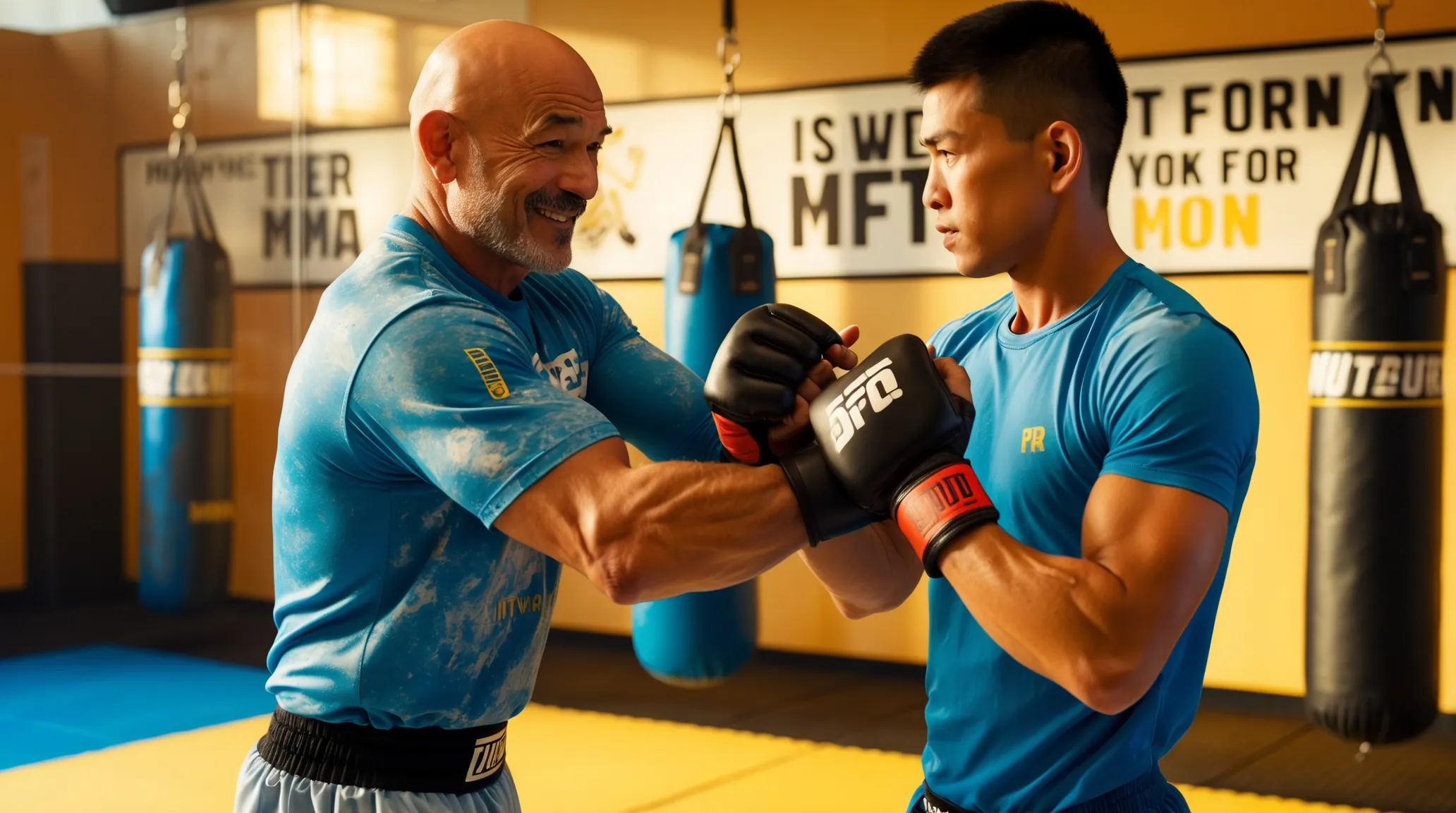 Первый сеанс тренировки MMA